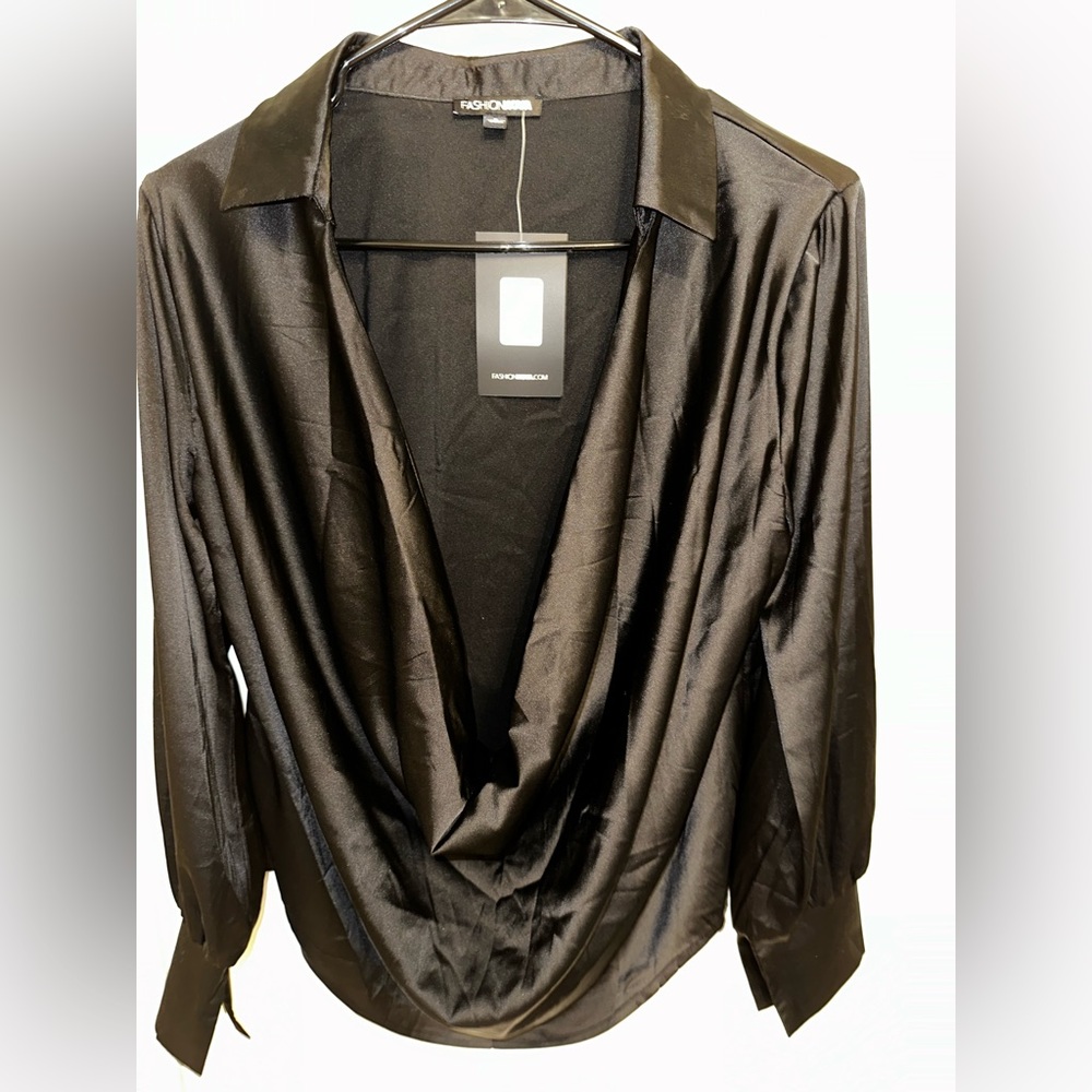 Black silk blouse